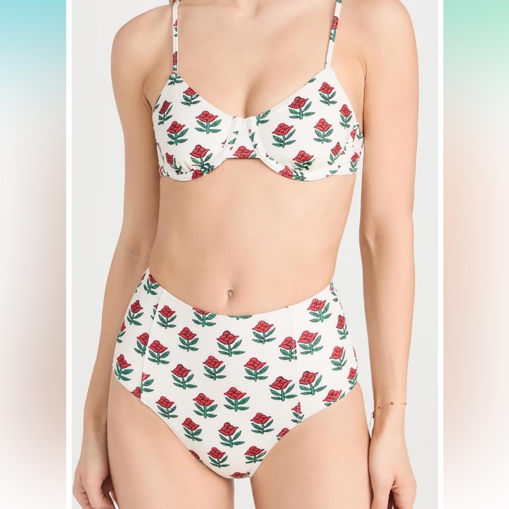 ISO: RHODE Floral Print Bra Set - White and Red size large or possibly medium